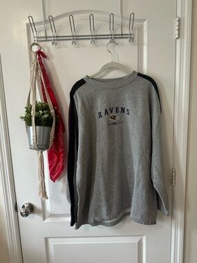 NFL Baltimore Ravens Grey Crewneck with Purple Trim